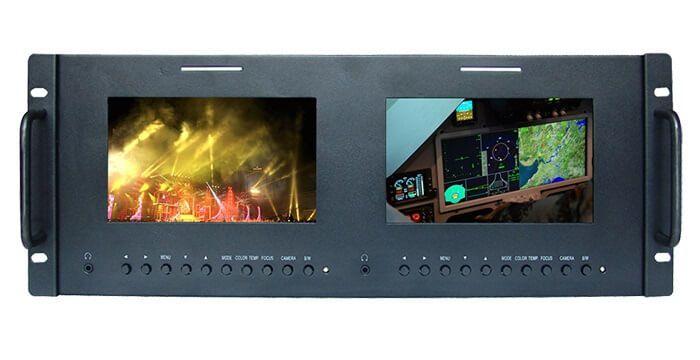 Imagem de Monitor Duplo de 7' SDI e HDMI com Montagem de Rack para Broadcast