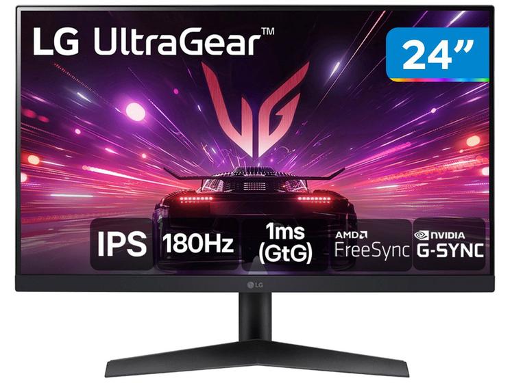 Monitor Gamer 180Hz UltraGear 1ms (GtG) LG 24GS60F-B 24" Full HD IPS NVIDIA G-SYNC AMD FreeSync HDR10 sRGB 99% HDMI DisplayPort Menor preço em Monitor Gamer 180Hz UltraGear 1ms (GtG) LG 24GS60F-B 24" Full HD IPS NVIDIA G-SYNC AMD FreeSync HDR10 sRGB 99% HDMI DisplayPort
