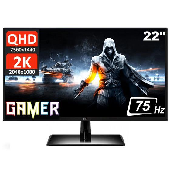 Imagem de Monitor Gamer 22", QHD, 2K, Full HD, 2ms, 75Hz, HDMI, modo jogo, VESA, HQ 22G752KQHD-B