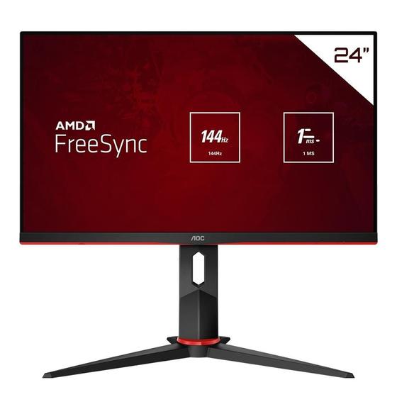 Imagem de Monitor gamer 23,8 aoc hero led 144hz fhd 1ms ips free sync premium 24g2bk