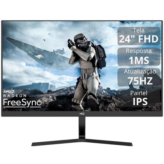 Monitor Gamer 24" 1ms, 75Hz, IPS, AMD FreeSync, Full HD, HDMI, HQ Premium GP24I175 Menor preço em Monitor Gamer 24" 1ms, 75Hz, IPS, AMD FreeSync, Full HD, HDMI, HQ Premium GP24I175