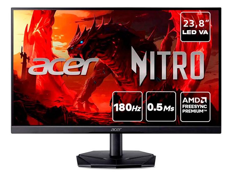 Monitor Gamer Acer Nitro 23,8" KG241Y Full HD AMD VA 180Hz 0.5ms FreeSync Bivolt Imagem de Monitor Gamer Acer Nitro 23,8" KG241Y Full HD AMD VA 180Hz 0.5ms FreeSync Bivolt