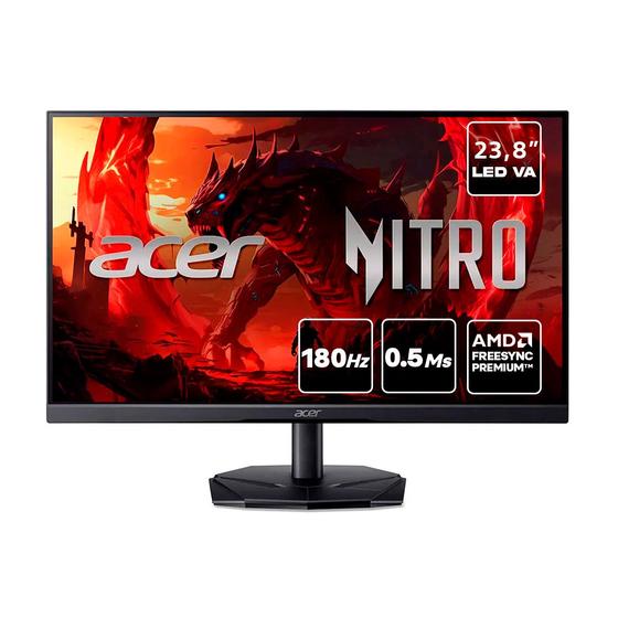Monitor Gamer Acer Nitro 23,8" KG241Y Full HD AMD VA 180Hz 0.5ms FreeSync Bivolt Imagem de Monitor Gamer Acer Nitro 23,8" KG241Y Full HD AMD VA 180Hz 0.5ms FreeSync Bivolt