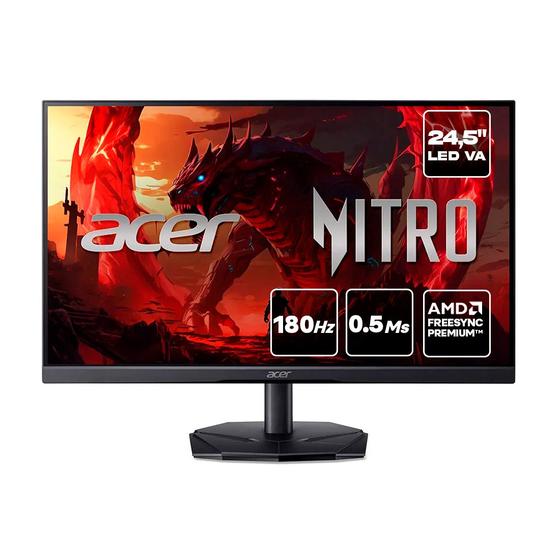 Menor preço em Monitor Gamer Acer Nitro 24,5" VA 180Hz 0.5ms Full HD AMD FreeSync KG251Q Bivolt