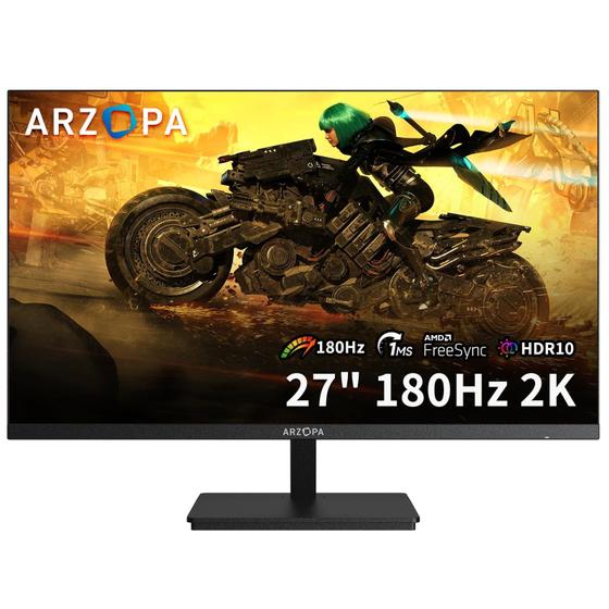 Imagem de Monitor Gamer ARZOPA 27" 2K 180Hz - Painel IPS Rápido 2560x1440