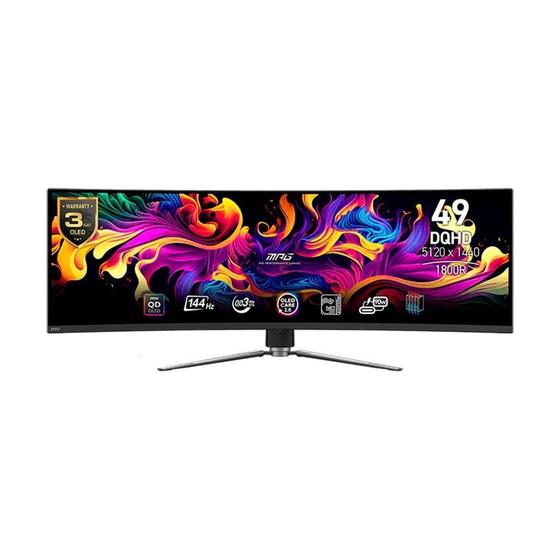 Imagem de Monitor Gamer Curvo MSI MPG 491CQP QD-OLED, 49" DQHD, DisplayHDR, 144Hz, 0.03ms, DP, HDMI 2.1, Tipo-C, Curva 1800R, Preto - 9S6-3FA84T-002