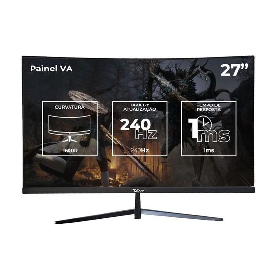 Imagem de Monitor Gamer Duex DX270ZG, 27 Pol, Curvo, VA, FHD, 1ms, 240Hz, FreeSync, HDMI/DP, DX270ZG