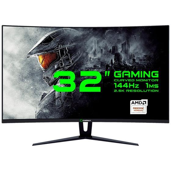 Imagem de Monitor Gamer Gamemax Curvo Gmx32Cewq Hdmi Preto De 31.5 Pol Qhd 1Ms 144Hz Dp