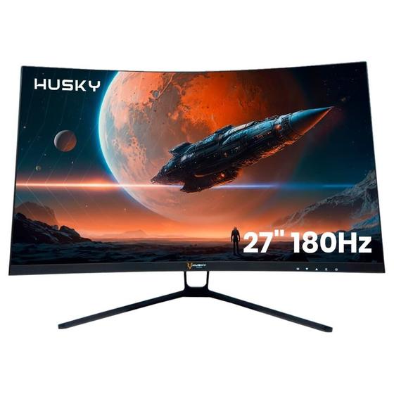 Monitor Gamer Husky Storm 27' LED, Curvo, 180Hz, Full HD, 1ms, DisplayPort e HDMI, 99% sRGB, Adaptive Sync, Ajuste de Ângulo - HGMT001 - Husky Gaming Imagem de Monitor Gamer Husky Storm 27' LED, Curvo, 180Hz, Full HD, 1ms, DisplayPort e HDMI, 99% sRGB, Adaptive Sync, Ajuste de Ângulo - HGMT001