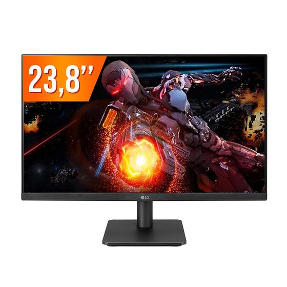 Imagem de Monitor Gamer IPS 23,8" Full HD LG 75Hz AMD FreeSyn e Flicker Safe 1 HDMI 1 D-Sub 24MP400-B.AWZM