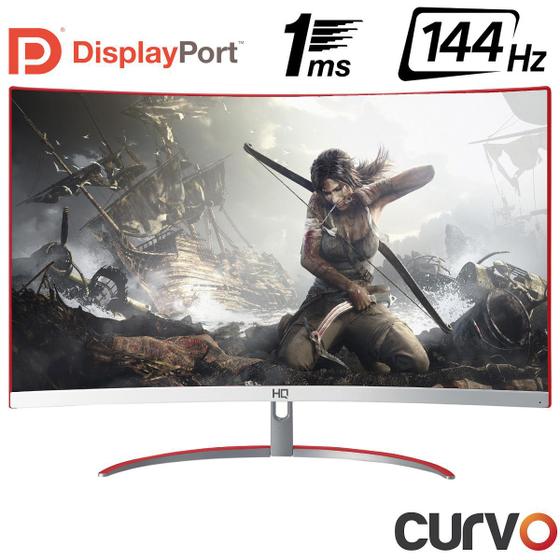 Imagem de Monitor Gamer LED Curvo 24" 1ms 144hz HQ 24QHQ-Gamer Freesync HDMI Display Port Branco
