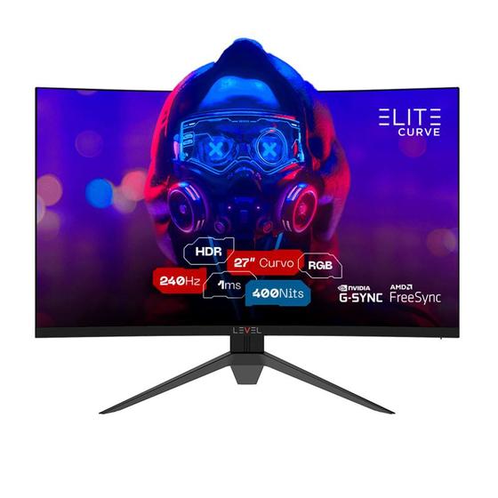 Imagem de Monitor Gamer Level Elite Curve 27" 240Hz 1ms