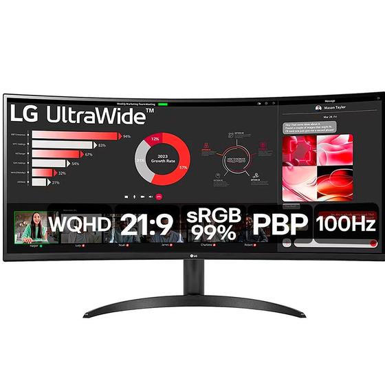 Imagem de Monitor Gamer LG 34 UltraWide WQHD 100Hz 5ms HDMI VA HDR10 Freesync