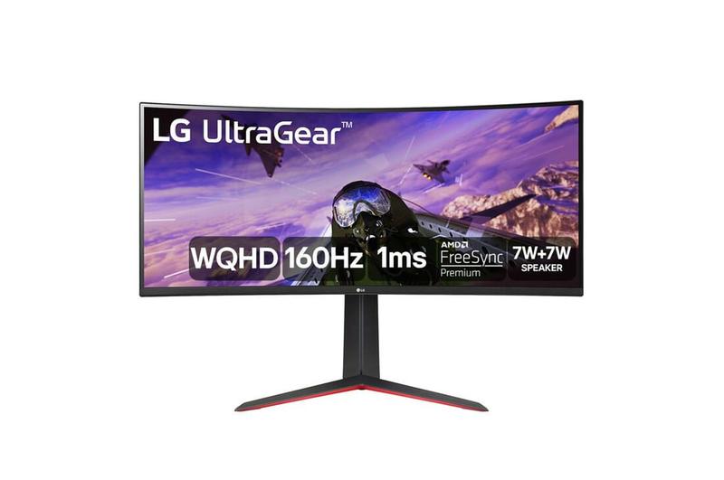 Imagem de Monitor Gamer LG UltraGear Curvo 34” WQHD UltraWide 3440x1440 160Hz 1ms (MBR) HDR10 AMD FreeSync HDMI 34GP63A-B