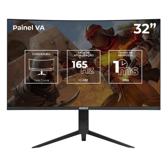 Monitor Gamer Mancer Valak UZ32, 32 Pol Curvo, VA, FHD, 1ms, 165Hz, FreeSync, HDMI/DP, MCR-VKUZ32-PL01 Menor preço em Monitor Gamer Mancer Valak UZ32, 32 Pol Curvo, VA, FHD, 1ms, 165Hz, FreeSync, HDMI/DP, MCR-VKUZ32-PL01