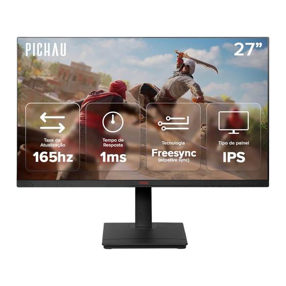 Imagem de Monitor Gamer Pichau Centauri Pulse 27, 27 Pol, IPS, 2K, 165Hz, 1ms, FreeSync, HDMI/DP, PG-CRPLS27-BL01