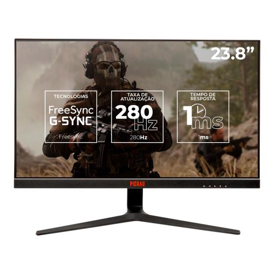 Monitor Gamer Pichau Centauri SPRO24, 23.8 Pol., IPS, FHD, 1ms, 280Hz, FreeSync/G-Sync, HDMI/DP, PG-CTSP24-BL01