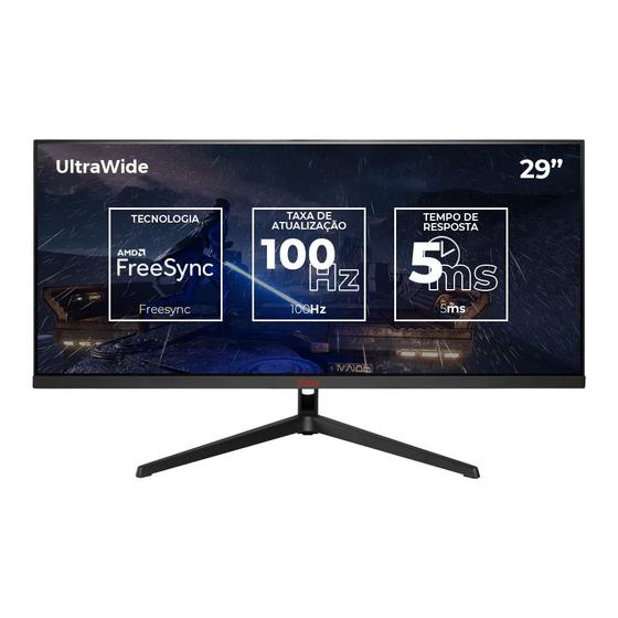 Monitor Gamer Pichau Cepheus V29 UltraWide, 29 Pol, IPS, WFHD, sRGB 100, 100Hz, FreeSync, HDMI/DP, PG-CFV29UW-BL01