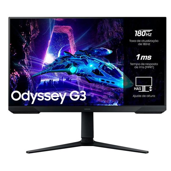 Monitor Gamer Samsung 27" Full HD 180Hz 1ms Odyssey G3 FreeSync Bivolt Menor preço em Monitor Gamer Samsung 27" Full HD 180Hz 1ms Odyssey G3 FreeSync Bivolt