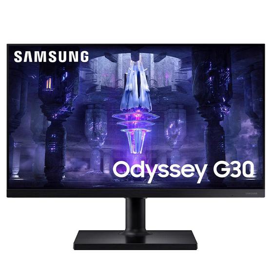 Imagem de Monitor Gamer Samsung Odyssey 24", FHD, 144 Hz, 1ms, com Ajuste de Altura, HDMI, DP, Freesync, Preto, Série G30