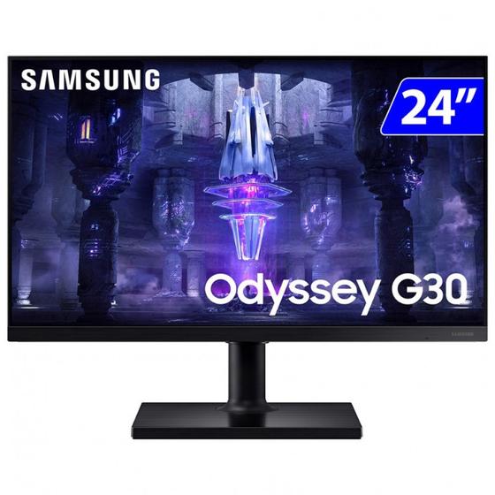 Imagem de Monitor Gamer Samsung Odyssey G30 VA 24 Polegadas Wide Full HD HDMI LS24BG300ELMZD