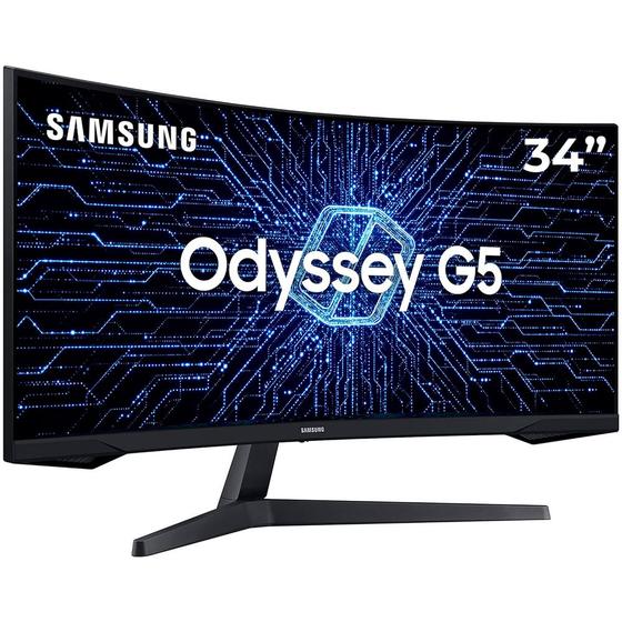 Imagem de Monitor Gamer Samsung Odyssey G5 34' VA, Curvo, Wide, 165 Hz, 2K QHD, 1ms, FreeSync Premium, HDR10, HDMI- LC34G55TWWLXZD