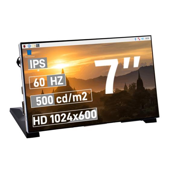 Imagem de Monitor GeeekPi LCD IPS 1024x600 de 7 polegadas para Raspberry Pi