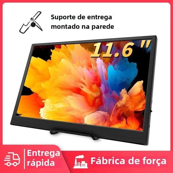 Monitor HDMI Portátil de 11,6 Polegadas - Display Estendido para Laptop e Jogos Menor preço em Monitor HDMI Portátil de 11,6 Polegadas - Display Estendido para Laptop e Jogos