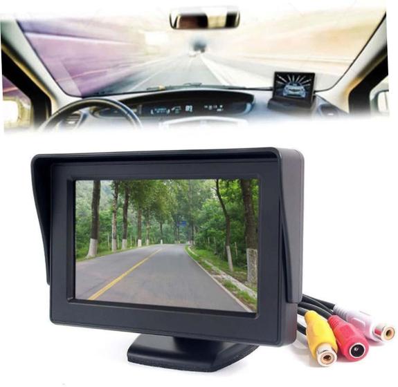 Imagem de Monitor LCD Automotivo 4,3 Polegadas Colorido para Câmera de Ré, Vídeo e DVD Att Brazil