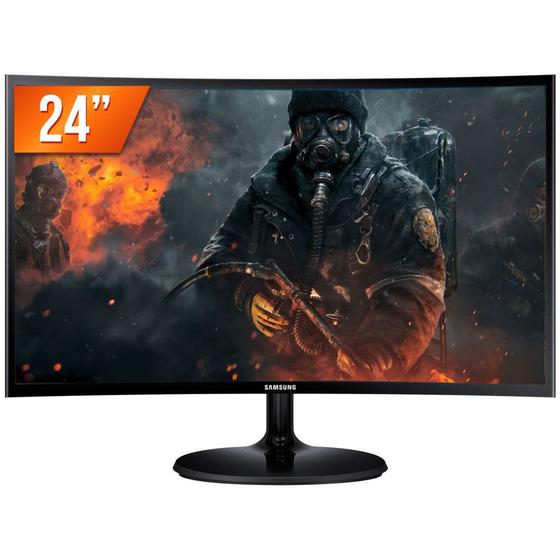 Imagem de Monitor LED 24" Samsung Full HD LC24F390FHLMZD Curvo HDMI Preto Bivolt