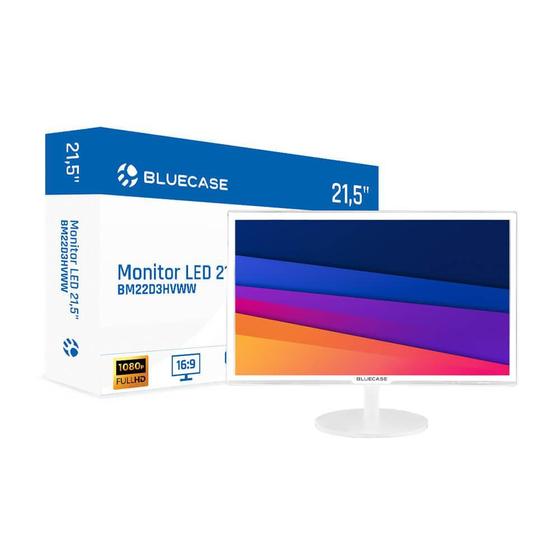 Monitor Led Full HD 21,5" HDMI FullHD Branco Bluecase 75Hz Menor preço em Monitor Led Full HD 21,5" HDMI FullHD Branco Bluecase 75Hz