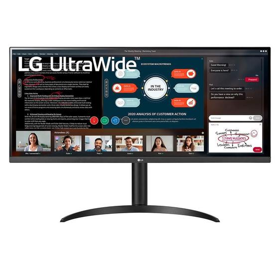 Imagem de Monitor LG 34' IPS, Ultra Wide, Full HD, HDMI, HDR 10, 95% sRGB, FreeSync, Ajuste de Altura, Preto - 34WP550