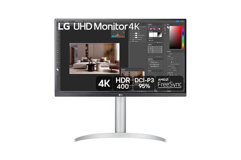 Imagem de Monitor LG UHD 27” IPS, 4K, 3840 x 2160, 60Hz, 5ms (GtG em Faster), VESA Display, HDR 400, HDMI, AMD FreeSync - 27UP650-W