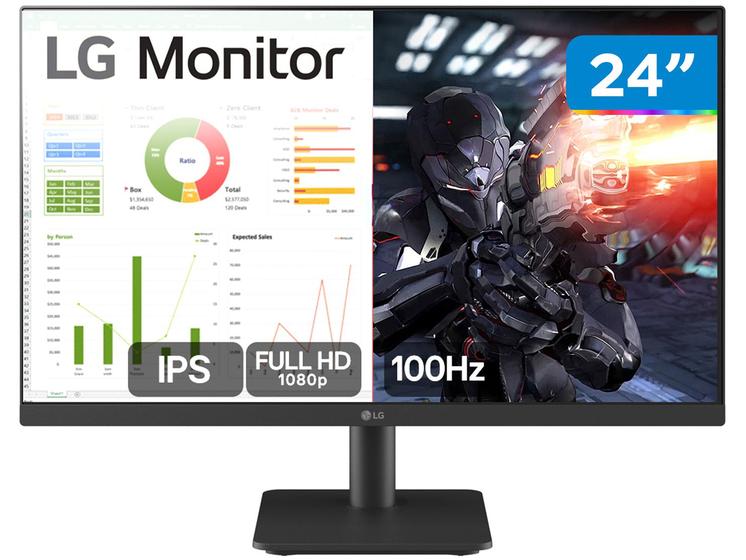 Imagem de Monitor PC Gamer 100Hz LG 24MS500 24" Full HD IPS 2 HDMI