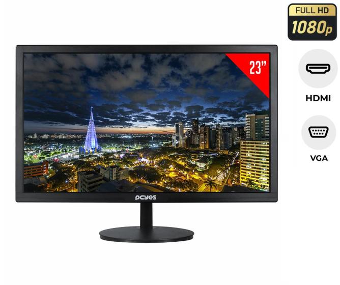 Monitor pcyes 23 office led full hd com entrada hdmi vga pkmo23