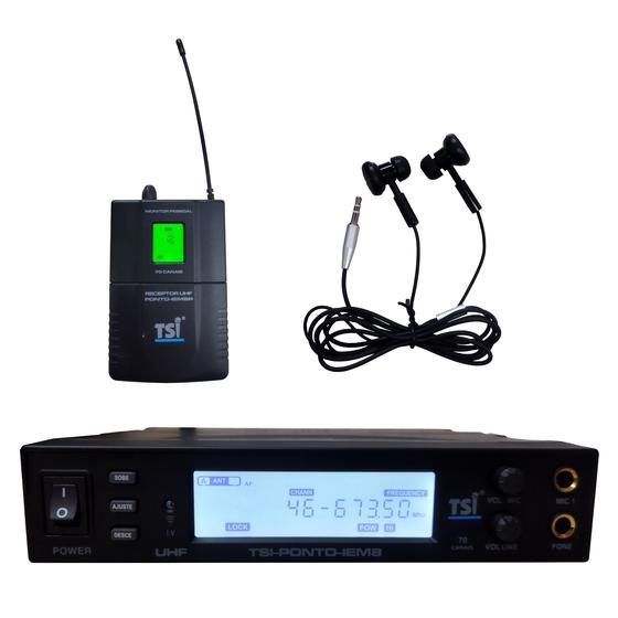 Imagem de Monitor Pessoal In Ear Sem Fio TSI PONTO-IEM 8 - TSI