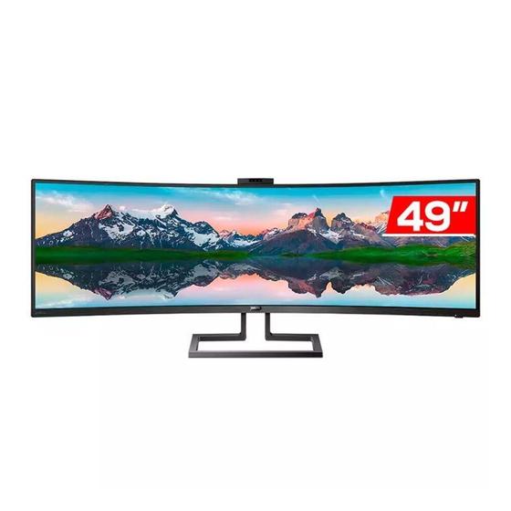Monitor Philips 49" Superwide Curvo com Hello WEB CAM e USB-C - 499P9H/FG Menor preço em Monitor Philips 49" Superwide Curvo com Hello WEB CAM e USB-C - 499P9H/FG