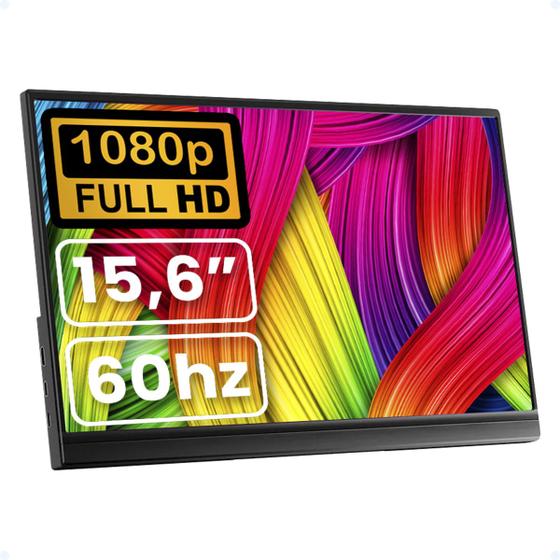Imagem de Monitor Portátil 15.6 Full HD Ultra Fino Com Som Integrado