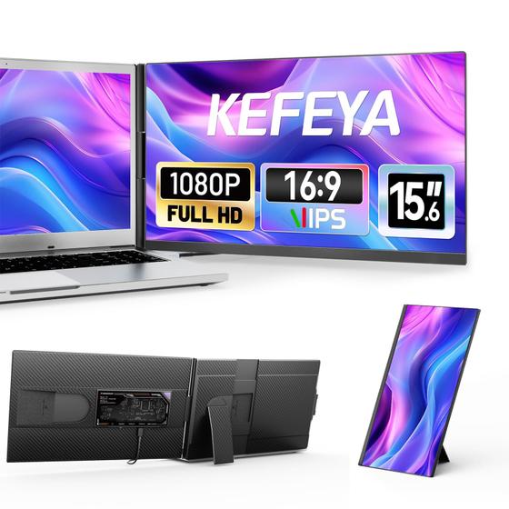 Imagem de Monitor Portátil KEFEYA 15,6" FHD 1080P - Extensor de Tela para Laptop