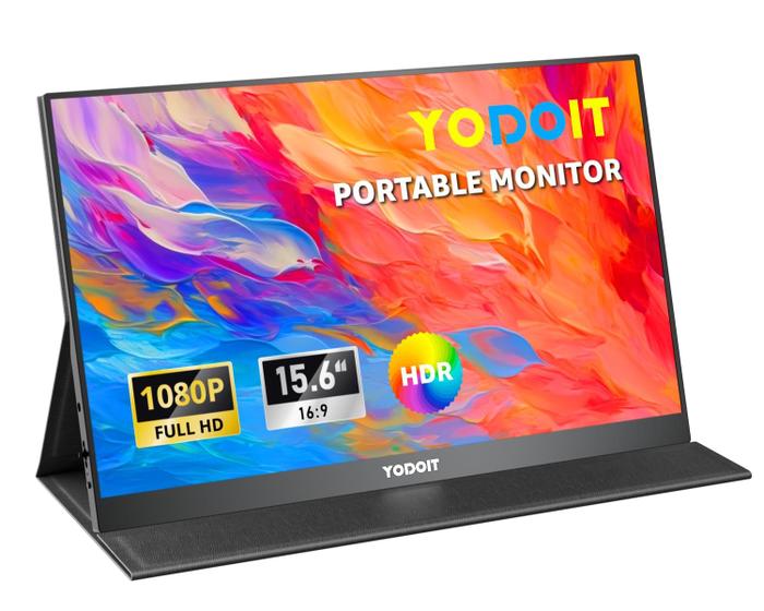 Imagem de Monitor portátil Yodoit 15.6 FHD 1920x1080 IPS com USB-C preto
