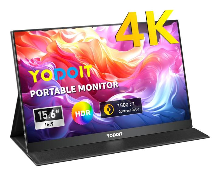 Imagem de Monitor Portátil Yodoit 15,6" 4K UHD IPS com USB-C - Preto