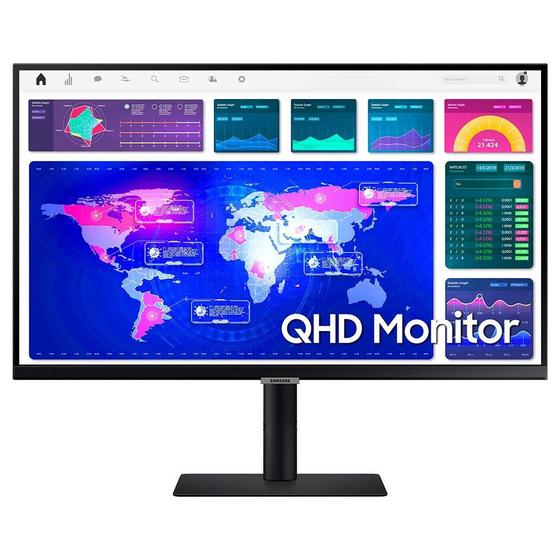 Imagem de Monitor Samsung ViewFinity 27 QHD, IPS, HDMI/DisplayPort/USB-C, HDR 10, 99% sRGB, Ajuste de Altura, Preto - LS27A600UULXZD