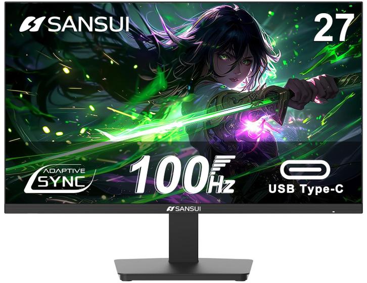 Imagem de Monitor SANSUI FHD 27" 100Hz - com Cabo HDMI e USB Tipo C