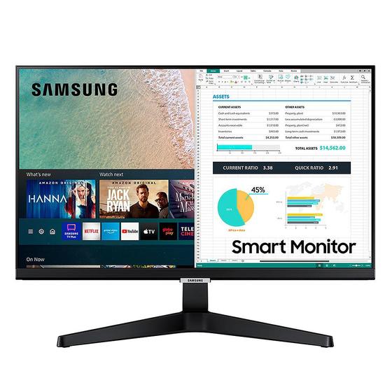 Imagem de Monitor Smart Samsung 24 Full HD, HDMI e VESA, IPS, SmartHub, HDR, Bluetooth, Plataforma Tizen, AirPlay 2 - LS24AM506NLMZD