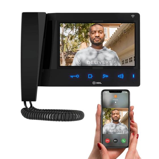 Imagem de Monitor Unidade Interna HDL Connect Aplicativo Wifi Para Vídeo Porteiro Touchscreen