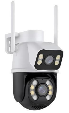 Imagem de Monitoramento contínuo: Câmera de Segurança Wifi HD 1080p com Visão Noturna Infravermelha e Dupla Lente Grande Angular