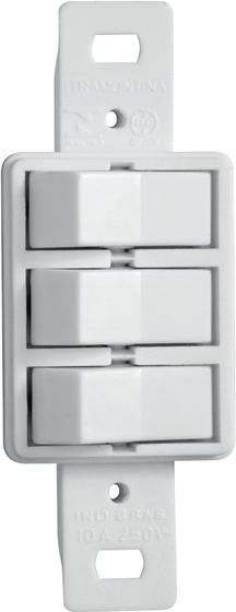 Imagem de Monobloco 2 interruptores simples + 1 paralelo 10A 250V~ cor branco