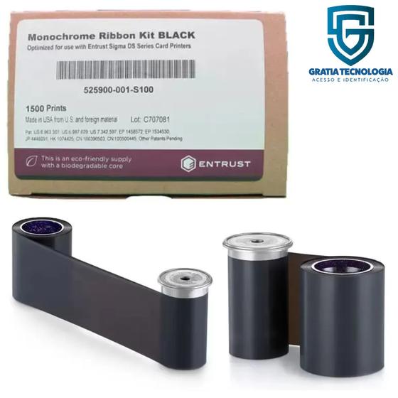 Monochrome ribbon kit black, 1500 impressoes DATACARD Cartucho de