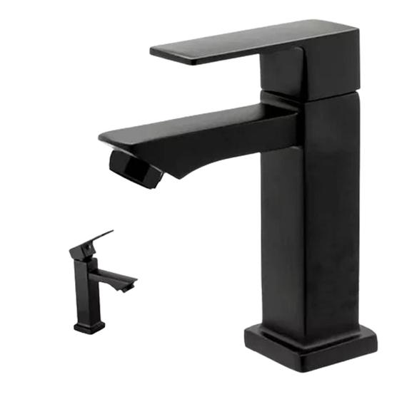 Monocomando lavatório bica baixa black fosco DH0430 - lof-v Imagem de Monocomando lavatório bica baixa black fosco DH0430