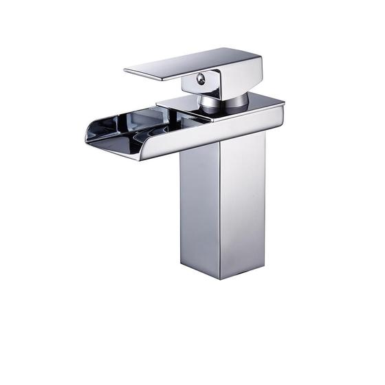 Imagem de Monocomando para Lavatorio de Mesa Bica Baixa Cascata Quadrada V-9522 Lavabo Banheiro